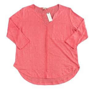 Bordeaux Women's 3/4 Sleeve Linen Top Size S